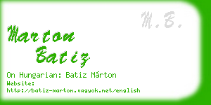 marton batiz business card